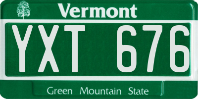 VT license plate YXT676