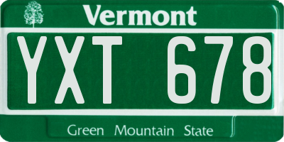 VT license plate YXT678