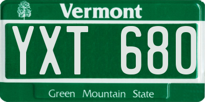 VT license plate YXT680