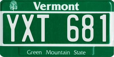 VT license plate YXT681