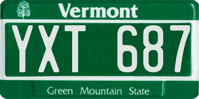 VT license plate YXT687