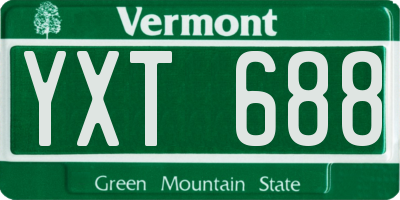 VT license plate YXT688