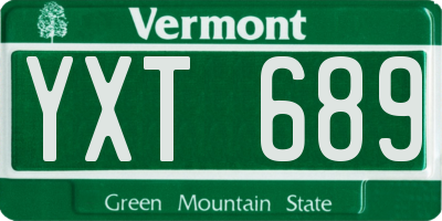VT license plate YXT689
