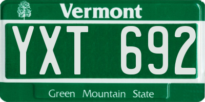 VT license plate YXT692