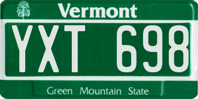 VT license plate YXT698