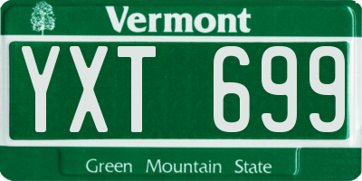 VT license plate YXT699