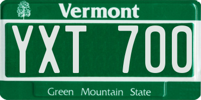 VT license plate YXT700