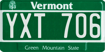 VT license plate YXT706