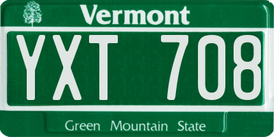 VT license plate YXT708
