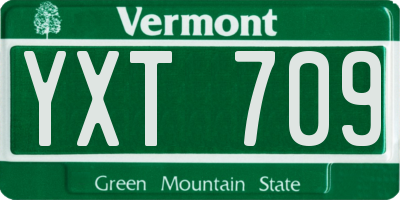 VT license plate YXT709