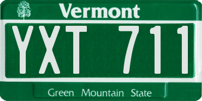 VT license plate YXT711