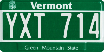 VT license plate YXT714