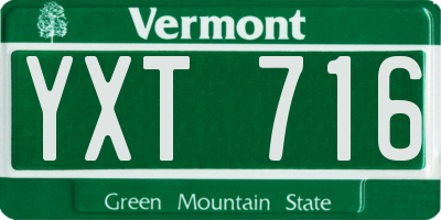 VT license plate YXT716