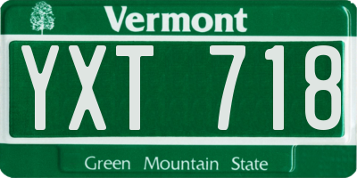 VT license plate YXT718