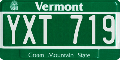 VT license plate YXT719