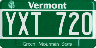 VT license plate YXT720