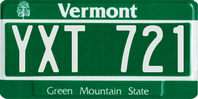 VT license plate YXT721