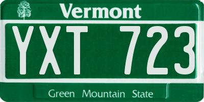 VT license plate YXT723
