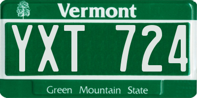 VT license plate YXT724