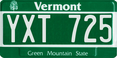 VT license plate YXT725