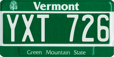VT license plate YXT726