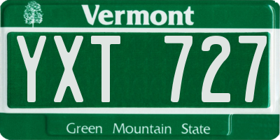 VT license plate YXT727
