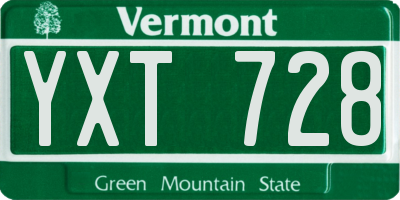 VT license plate YXT728