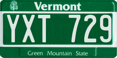 VT license plate YXT729