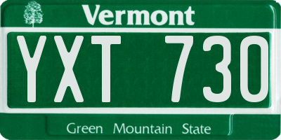 VT license plate YXT730