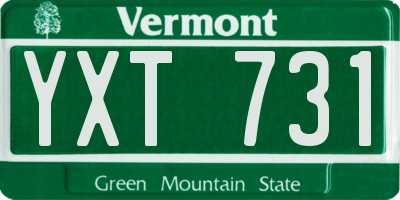 VT license plate YXT731