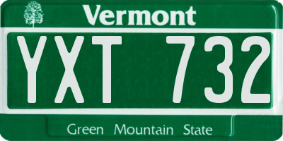VT license plate YXT732