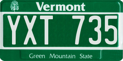 VT license plate YXT735