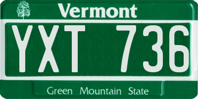 VT license plate YXT736