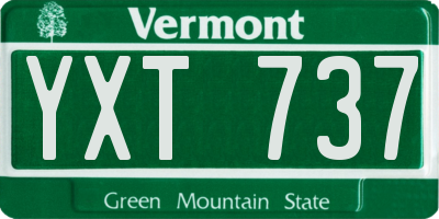 VT license plate YXT737