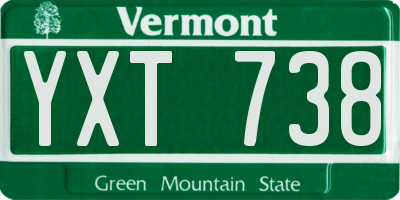VT license plate YXT738
