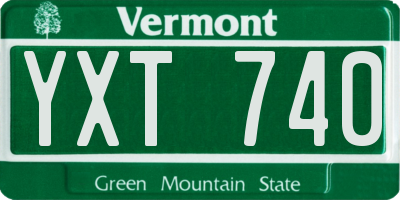 VT license plate YXT740
