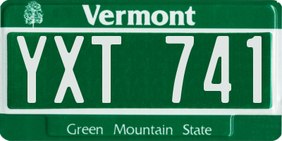 VT license plate YXT741