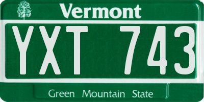 VT license plate YXT743