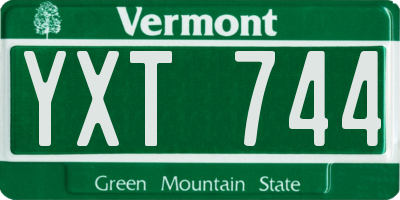 VT license plate YXT744