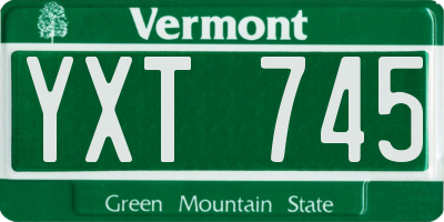 VT license plate YXT745