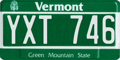 VT license plate YXT746