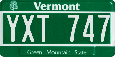 VT license plate YXT747