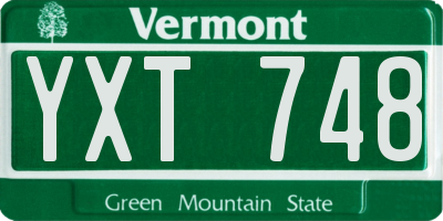 VT license plate YXT748