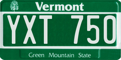 VT license plate YXT750