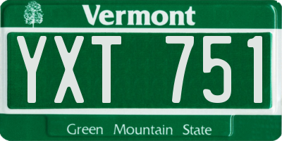 VT license plate YXT751
