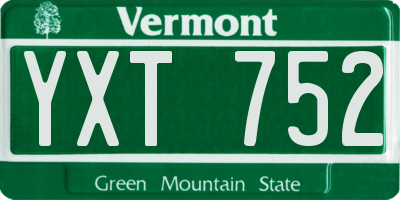 VT license plate YXT752