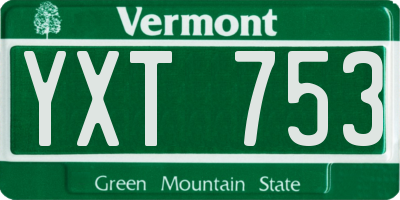 VT license plate YXT753