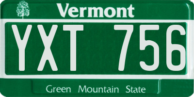 VT license plate YXT756