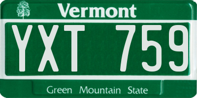 VT license plate YXT759