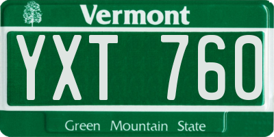 VT license plate YXT760